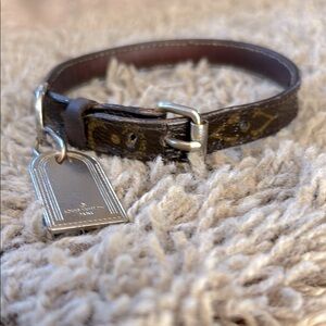 Louis Vuitton, size small, monogram, Baxter dog collar.